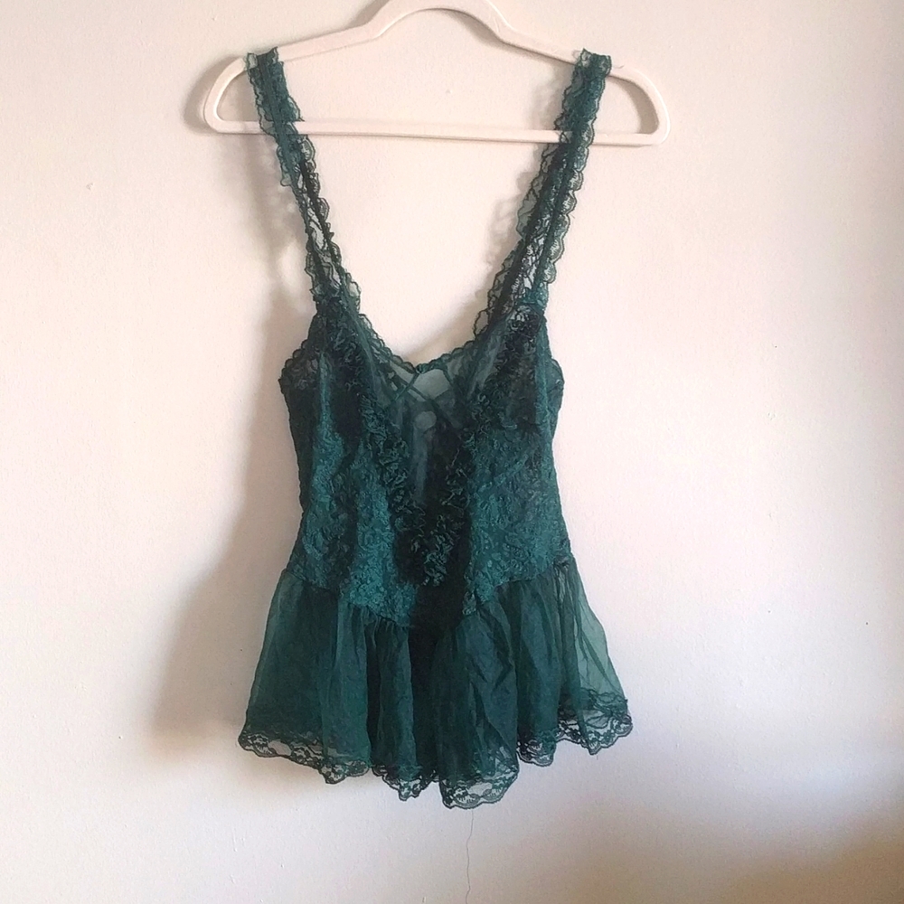 Alana gale intimates green baby doll size medium